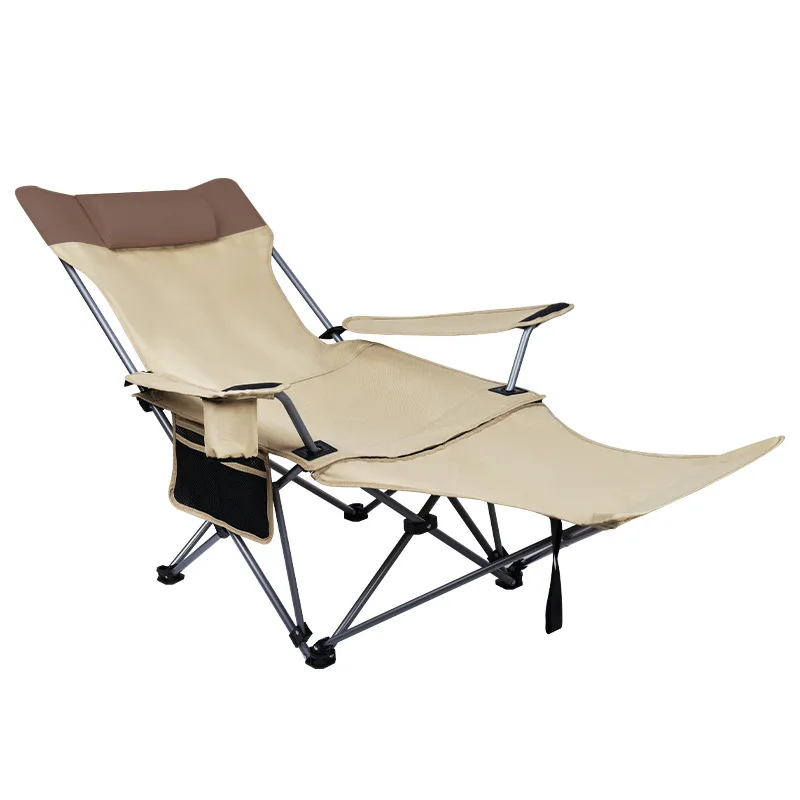 

Modern Dual-Use Outdoor Camping Folding Chair Portable Nap Footrest Design with Rest for Sitting and Lying