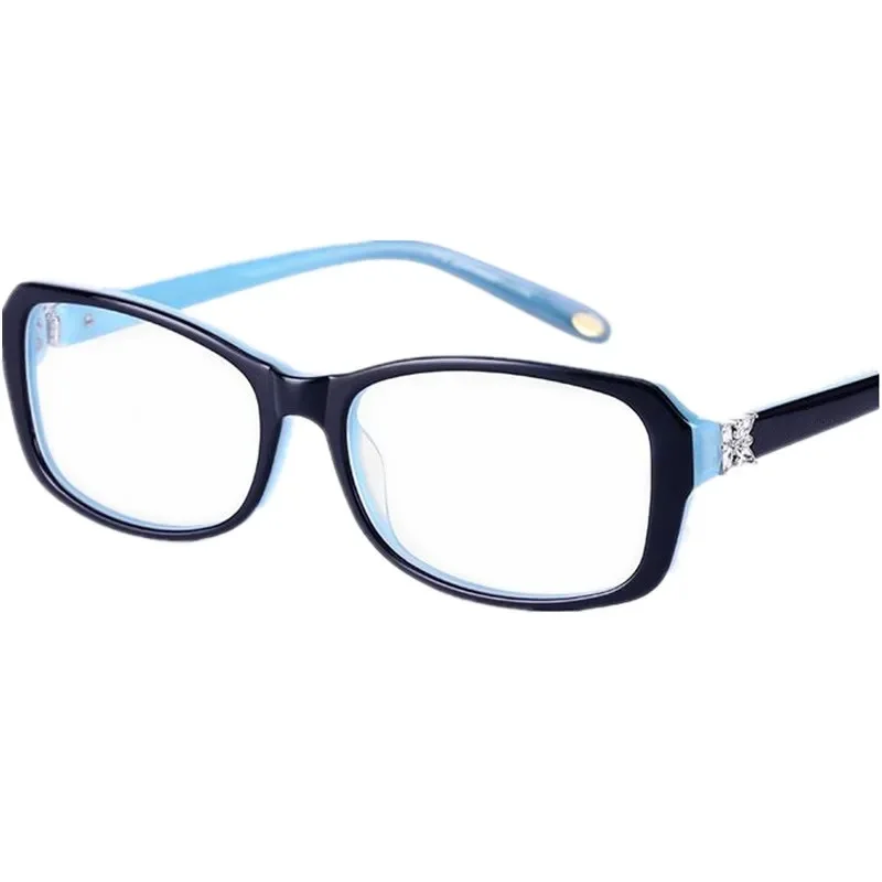 

Lightweight Women Butterfly Glasses Frame No Resin Lens Acetates Fullrim Arti Rinestone Decor Leg 52-17-140-40 for Prescripti