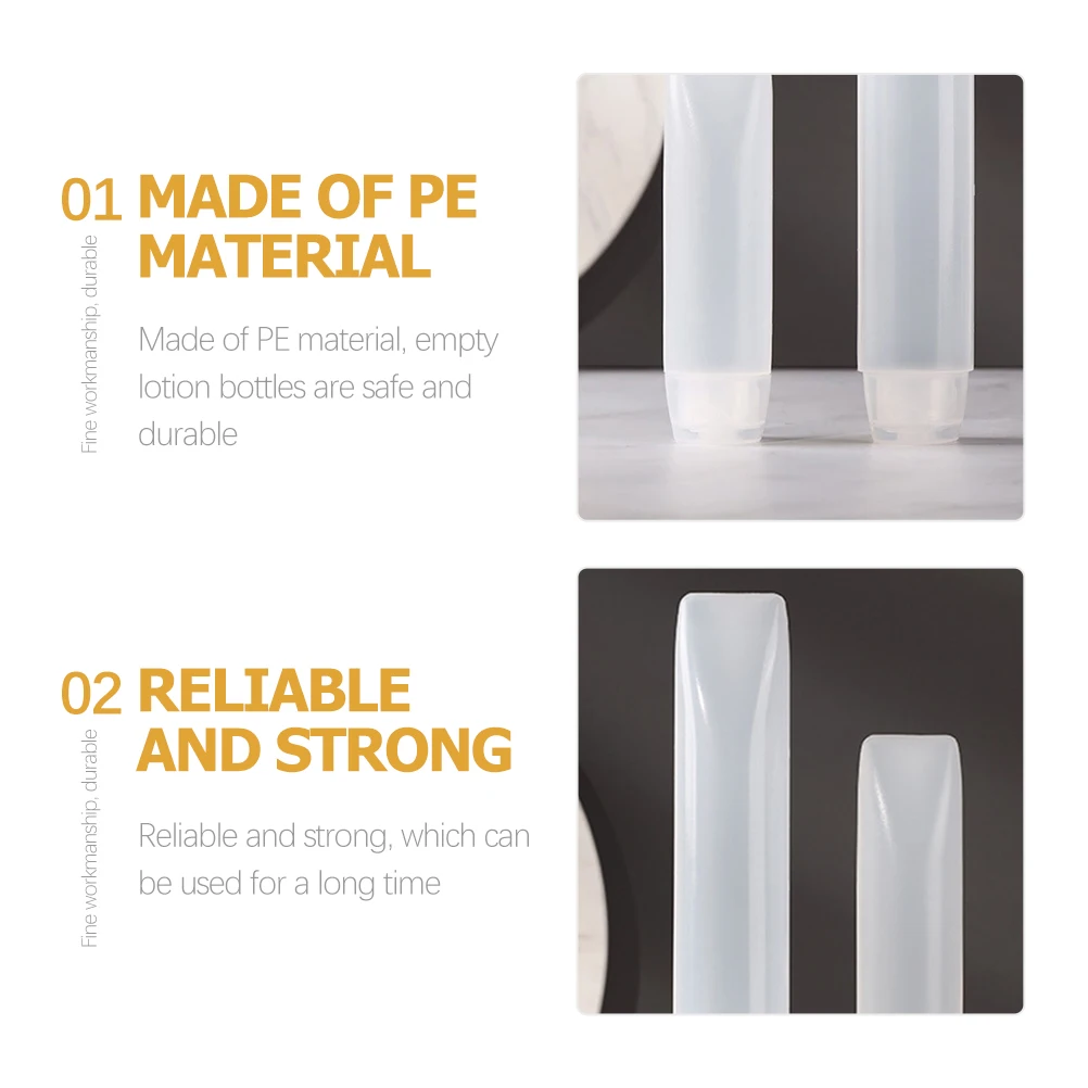 10 Uds. Tubos de loción vacíos, botellas de viaje, contenedores exprimibles rellenables para el baño, champú, almacenamiento hidratante