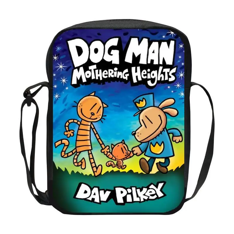 Dog Man Detective Dog Children's Leisure Shoulder Bag DIY Custom Men's and Women's Crossbody Bag Student Shoulder Bag
