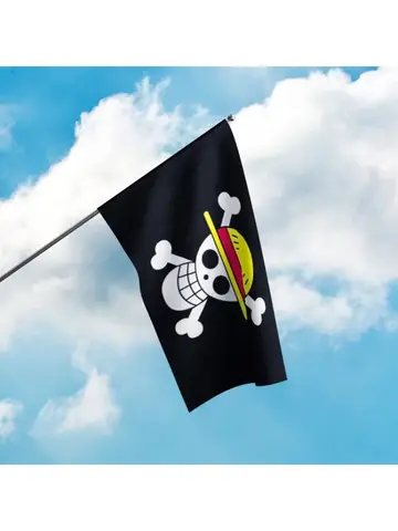 One Piece FLAG Monkey D. Luffy Skull Flag 90*150CM Polyester Straw Hat Pirates Trumpet Banner Flag Home Decor