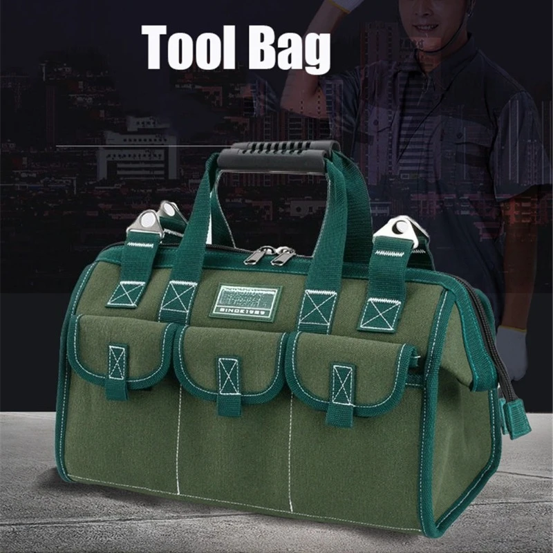 Handheld Diagonal Cross Tool Kit Canvas Multifunctional Maintenance Thick Installation Portable Water And Electricity Work Bag