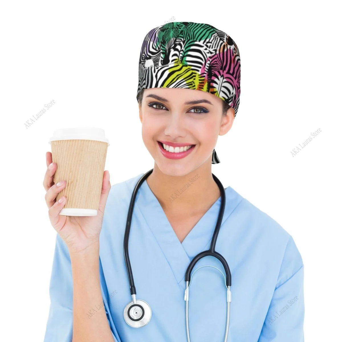 Hurtownia Zebra z dzikimi zwierzętami sylwetka kapelusz czyszczenie czapka robocza zabawny Salon czepek pielęgniarski męski kapelusz chirurgiczny czepki do szorowania