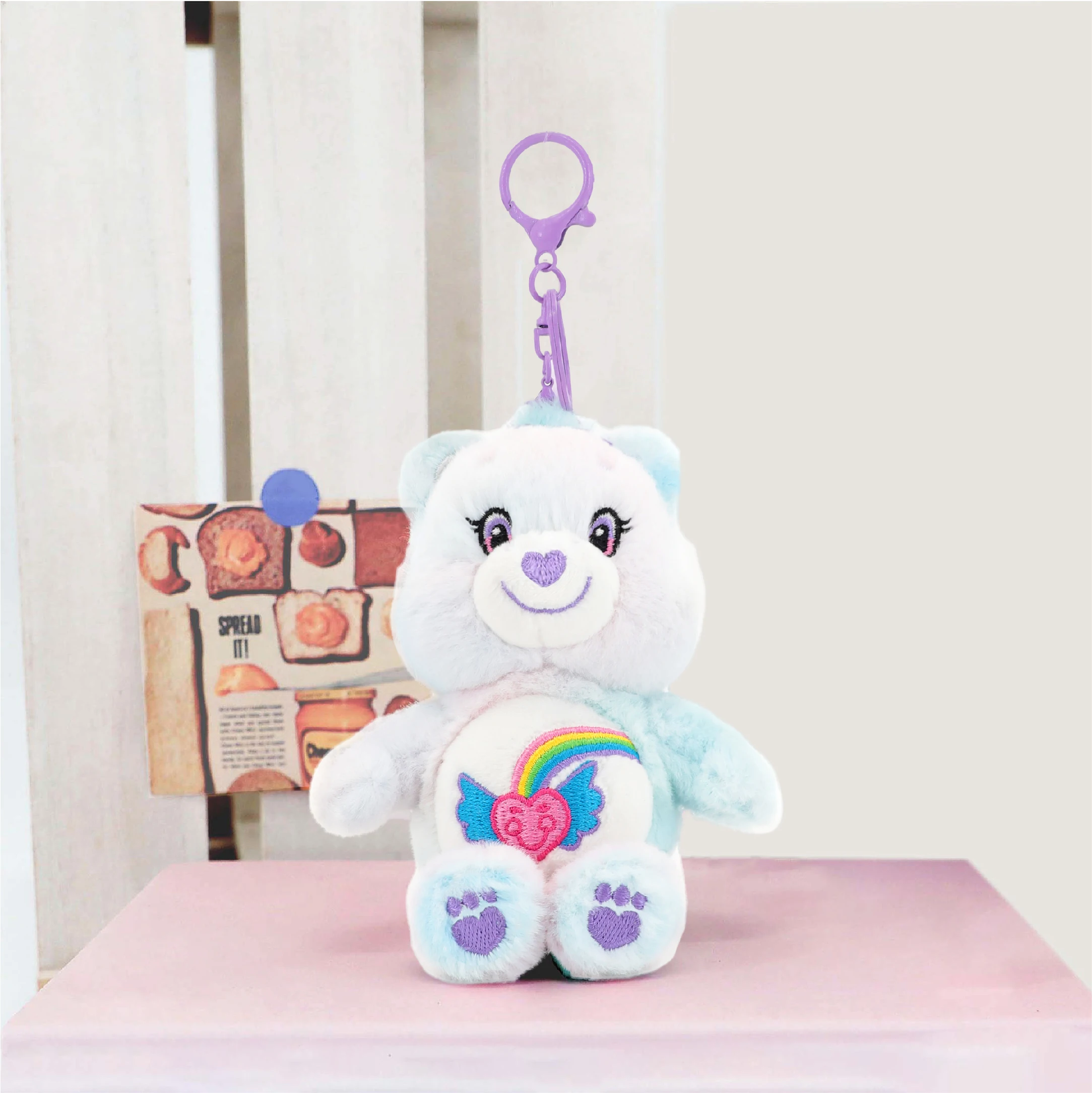 צליל דובי טיפוח צעצוע מפולש תליון קרטון חמוד מחזיק מפתחות לתיק נסיעות קישוט מושלם לחג יומולדת למעריצים