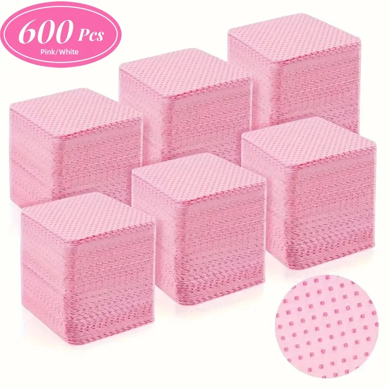 600 unids/pack toallitas de pegamento para pestañas sin pelusa almohadillas quitaesmalte de uñas de papel toallitas de limpieza suaves almohadillas de algodón herramienta de manicura de belleza