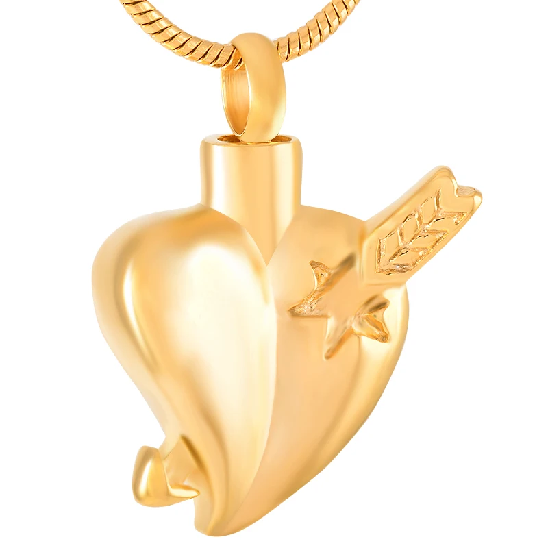 

An Arrow Pierces the Heart Cremation Jewelry Urn Necklace for Ashes Funeral Memorial Keepsake Pendant