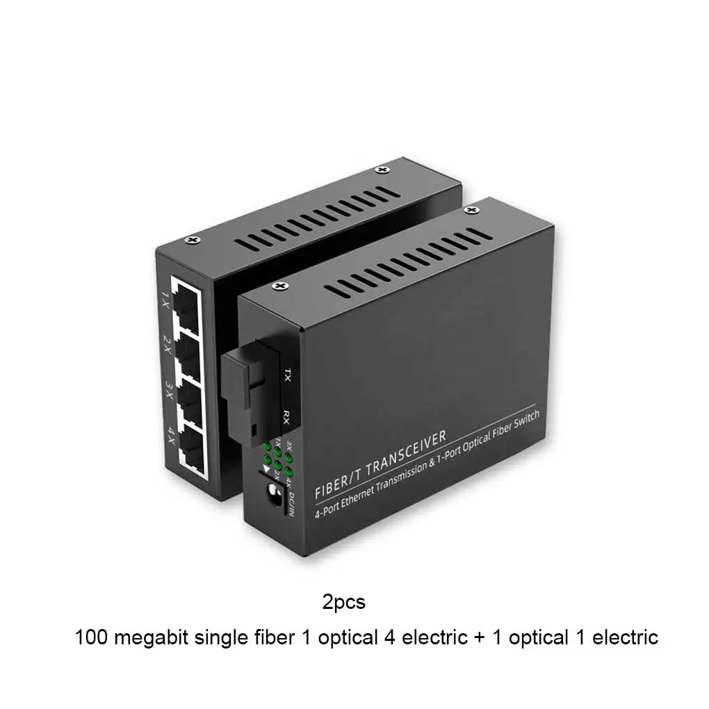 2 Stück Set Ethernet Fiber Switch heizt Dissipation Networking Converter