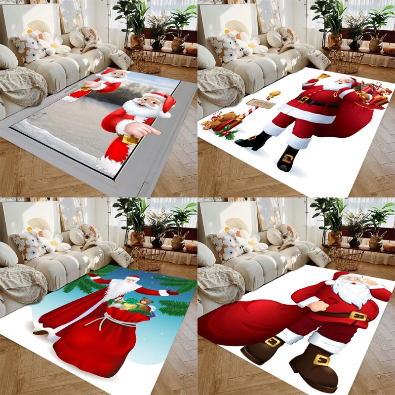 

Merry Christmas Doormat Decorative Xmas Holiday Front Door Mat Funny Cartoon Character Felt Door Rugs for Indoor Outdoor Decor