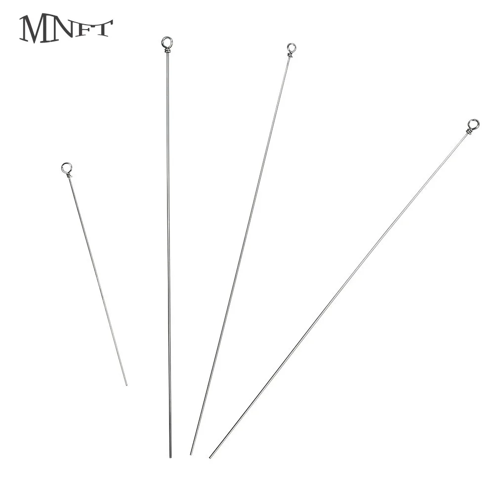 MNFT 60Pcs Alloy Steel Wire Fishing Looped Spinner Rig Lures Making Shaft Freshwater Bait Accessories