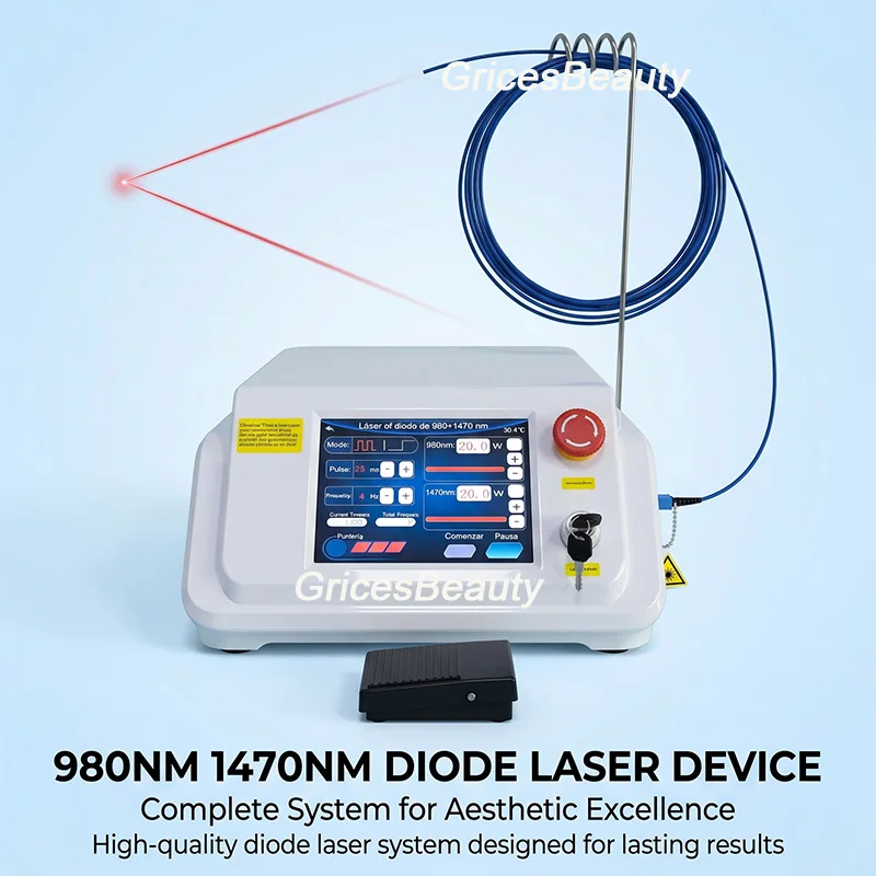 

980nm 1470nm Diode Laser Equipment Dual Wavelength Professional Fat Dissolving Device Face Lifting Beauty Machine