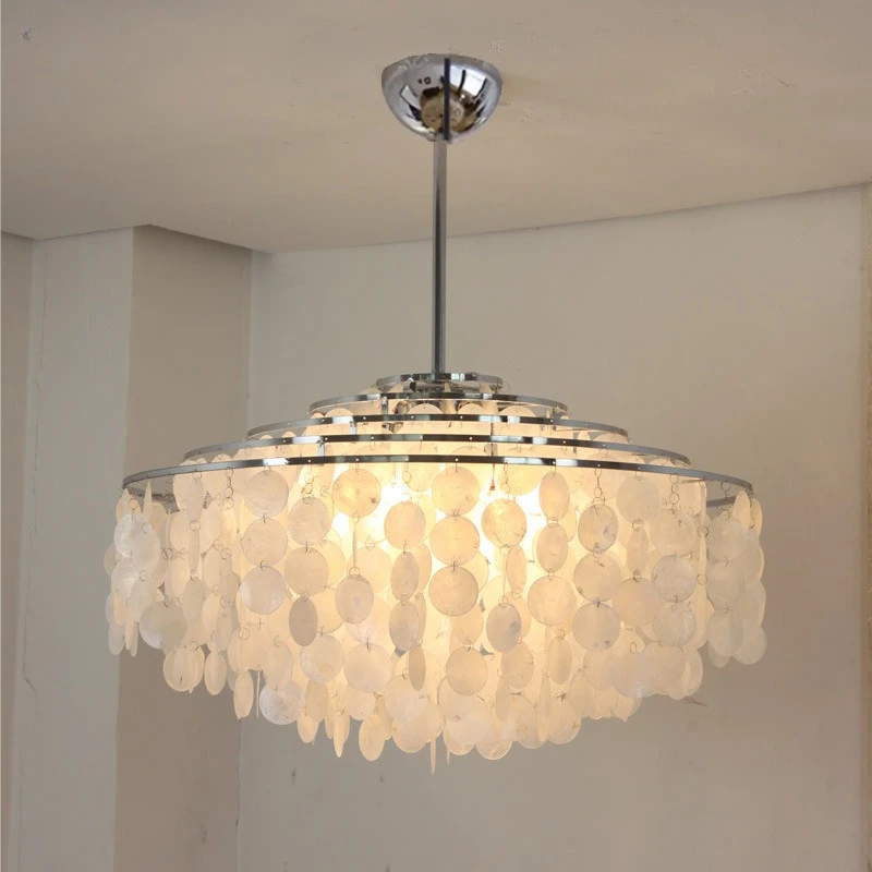 

Luxury Shell Chandelier Large Modern Minimalism Ceiling Light Room Interior Bedroom Exhibition Hall Lighting Lamps Home Decor