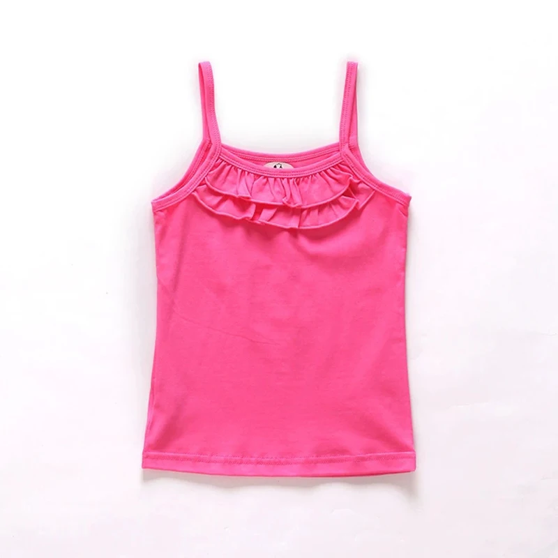 New Summer Girls T Shirt Cotton Sleeveless Garment T Shirt For Girls Tops Tees Outwear Clothing Baby Kids Clothes 2-8 Year