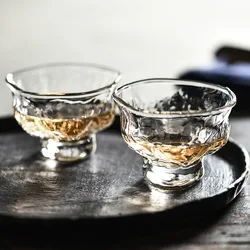 Luxury Cute Unusual Heat Resistant Japanese Style Small Mini Transparent Wine Glass Gong Fu Tea Ceremony Tasting Cup Teacup