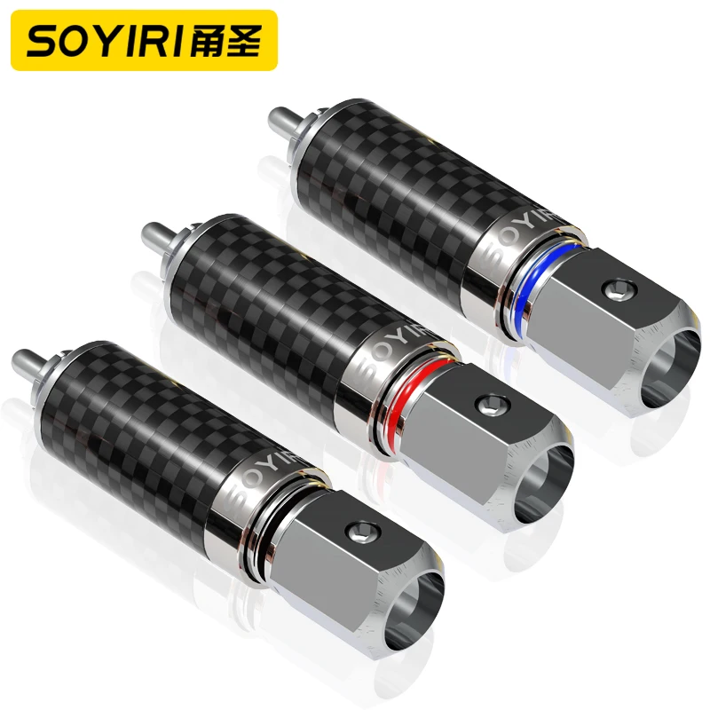 SOYIRI solderless lotus jack rca plug blossom self-locking audio plug mixer amplifier audio connection plug