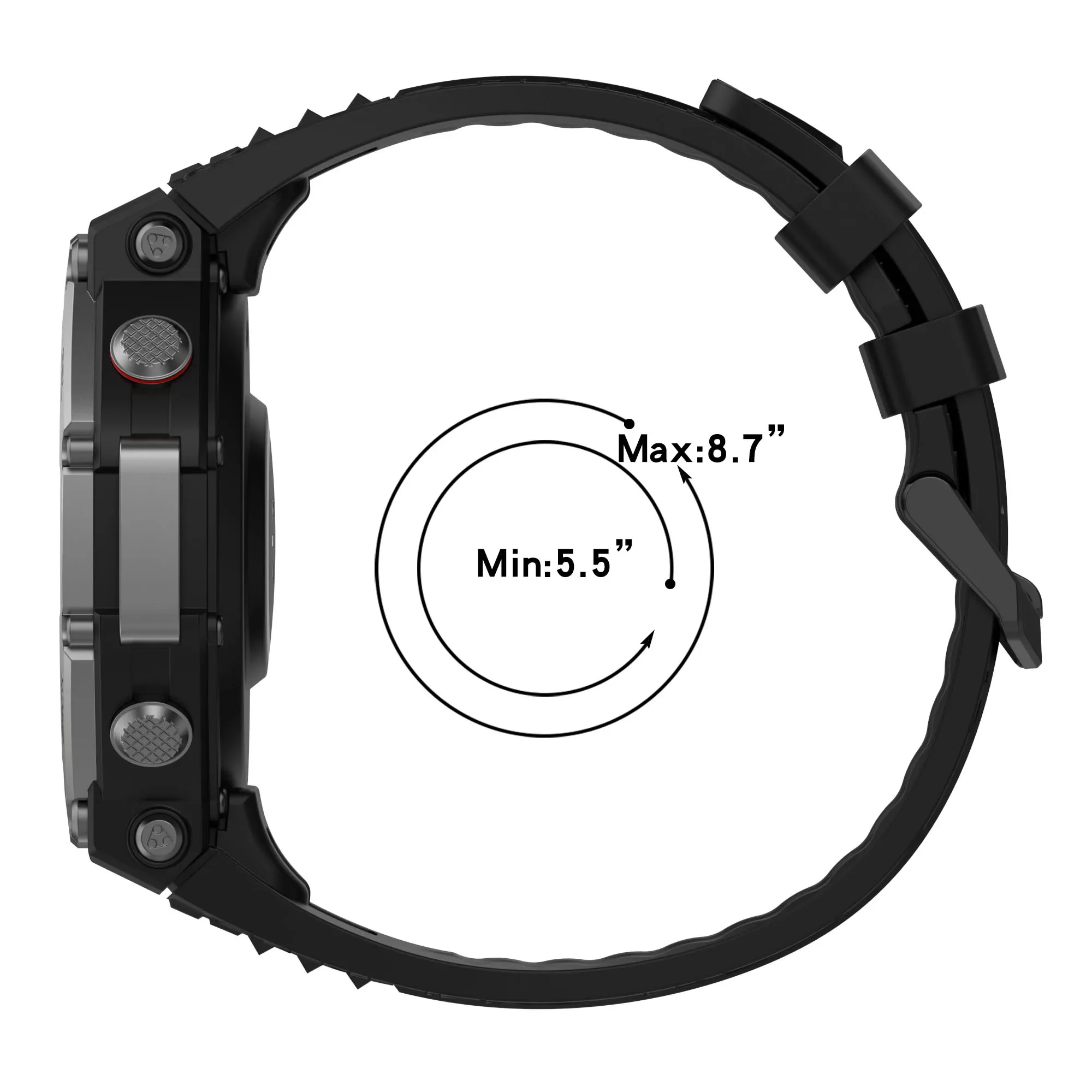 Bracelet de montre Compatible avec Amazfit t-rex 3, bracelet de remplacement en Silicone souple pour l'extérieur, bracelet de Sport pour Amazfit t-rex 3