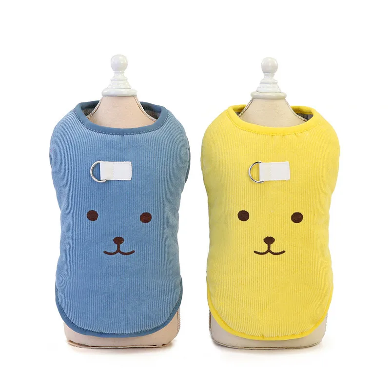 Autumn Winter Small Bear Plus Cotton Horse Armor Small Dog Dress Pet Dress Fagot Colgi Small Canine Cat Dog Costume Dog Sweater