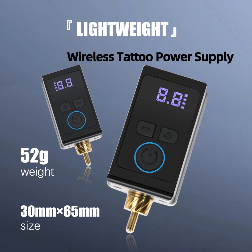 

JUNM Wireless Tattoo Power Supply Battery Machine 1400MAH RCA Interface 3-6 Hours Quick Charge For Professional Artist Power