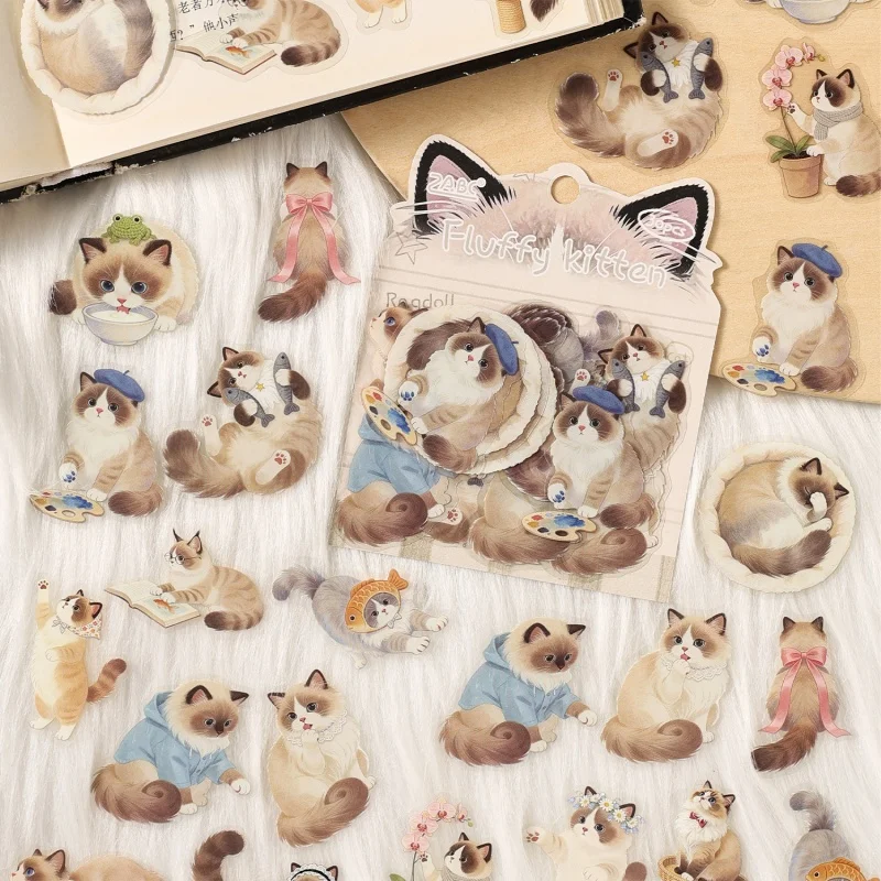 36pack/lot Cartoon Cat Sticker Cute Scrapbooking DIY Diary Decorative Stationery Sticker Album Stick Label