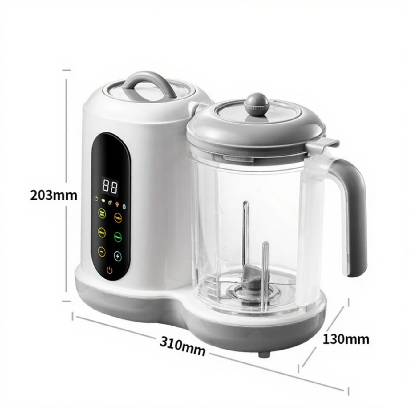 Multifunctionele babyvoedingmaker Automatische babyvoedingmachine Stoomboot Voedselmolens Puree Blender Melkverwarmer met temperatuurweergave