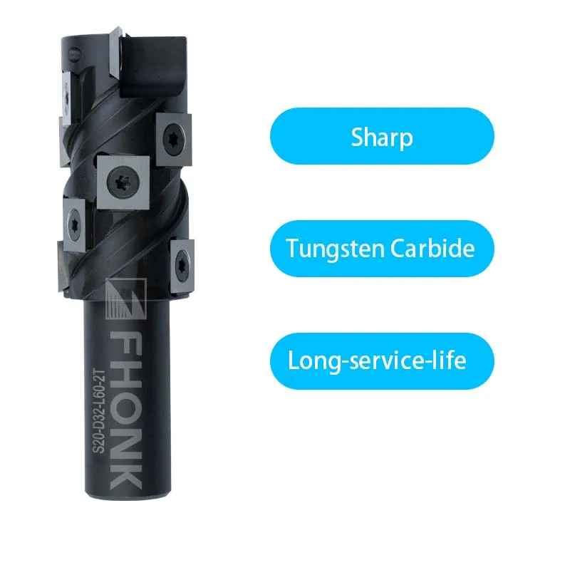 Punta del router con rivestimento a filo con gambo da 20 mm Pulizia inferiore Diametro 32 mm Punta del router a spirale per utensili per la lavorazione del legno Inserto in metallo duro sostituibile