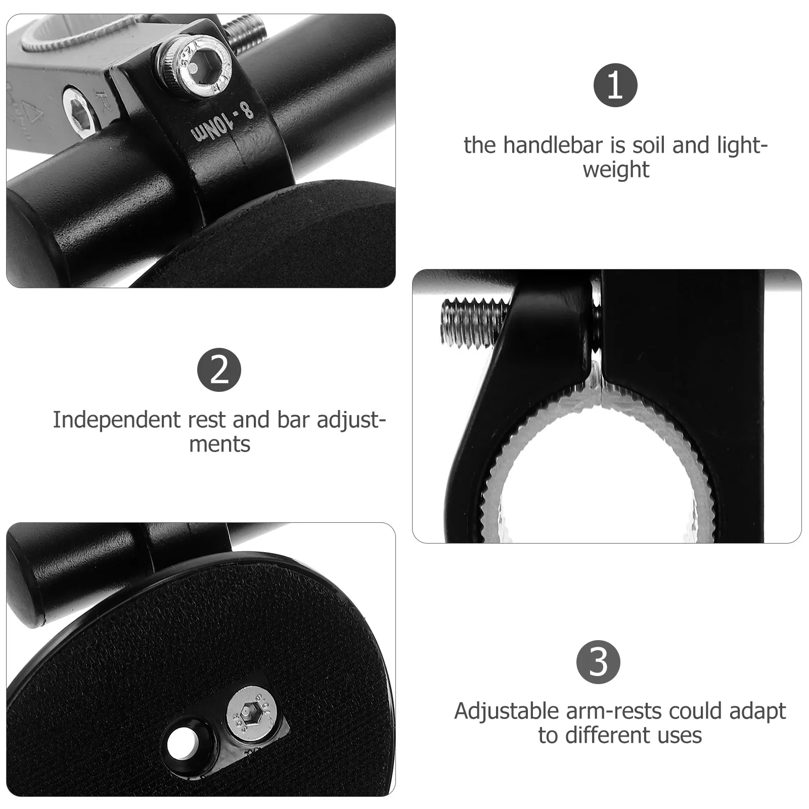 

Rest Handlebar Lightweight Bike Accessories Cycling Road Split Design Adjustable Arm-rests None-slip Sponge Cushion