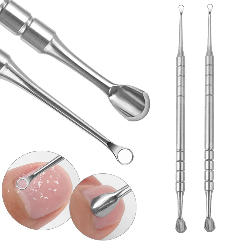 

Double-Head Angled Hoof Cuticle Pusher Stainless Steel Bevel Nail Art Pusher Dead Skin Remover Nail Cleaner Manicure Stick Tools