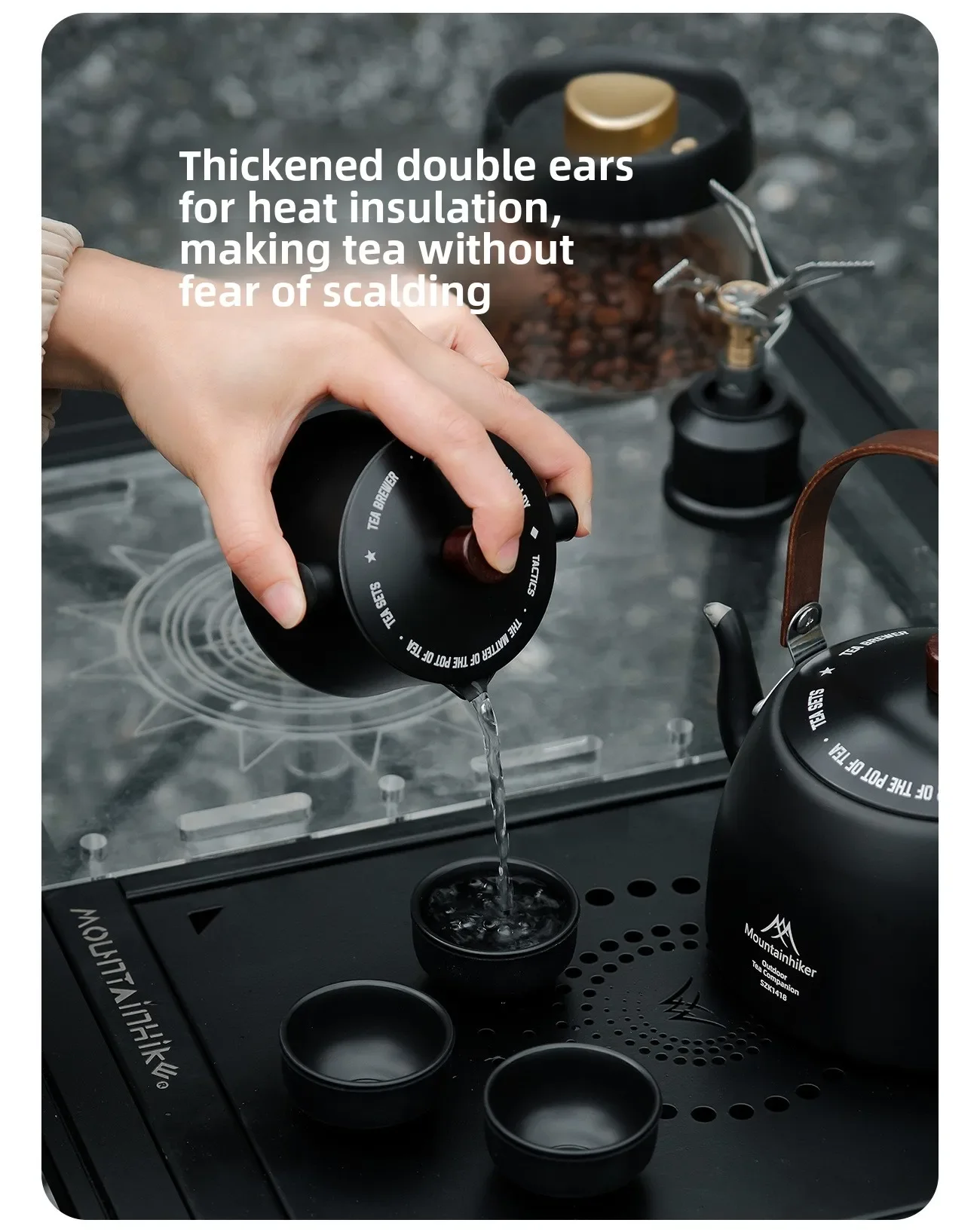 MOUNTAINHIKER Reise-Tee-Set Outdoor Tragbares Mochuan Tee-Set Teefilter Teekanne Teetasse Tee-Zubereitungs-Utensilien Teegeschirr-Sets – Detail 7
