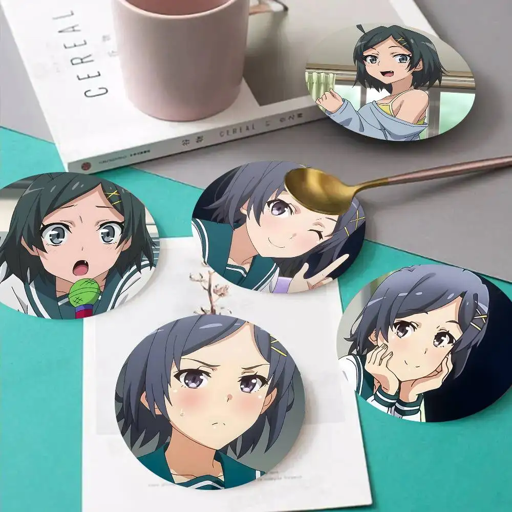 1pc Komachi Hikigaya Anime Characters Wooden Coaster Colour Printing Cup Mat Home Desk Decoration Gifts