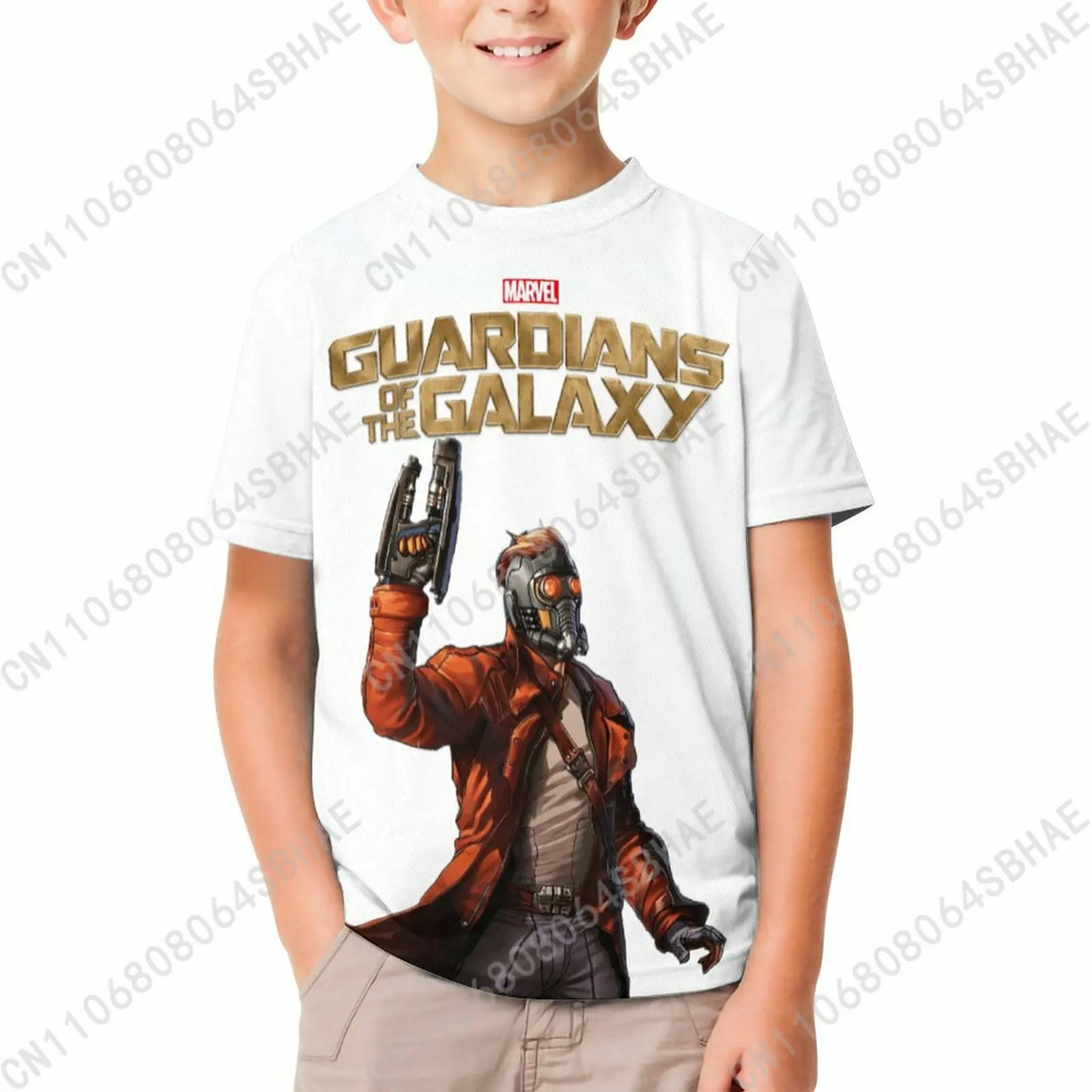 

Marvel Star Lord T Shirt Boy Girl Short Sleeve Print Cotton TShirt Comfortable Crew Neck Children Child Tee Cosplay