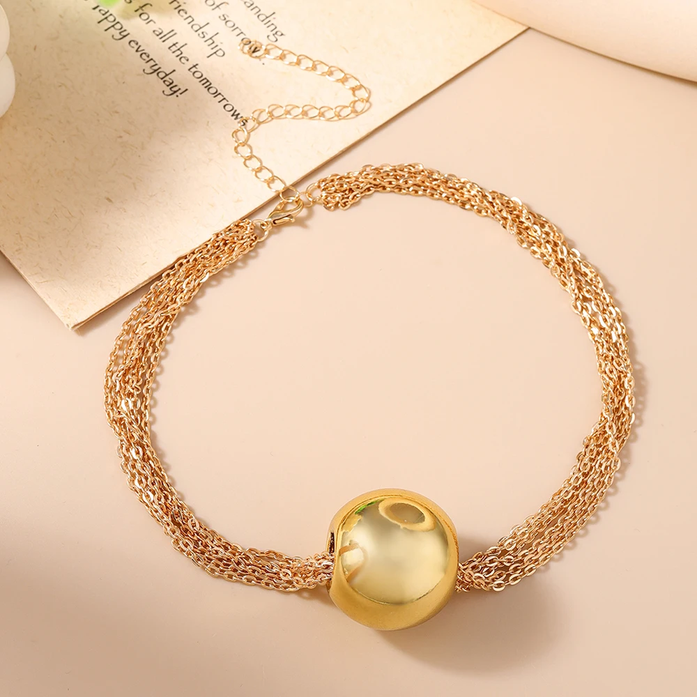 Aihua Große mehrschichtige stapelbare Perlen-Halskette, klobige Kette, Perlen-Halsreifen für Damen, modisch, Nacht, Party, Schmuck, Geschenke – Detail 9