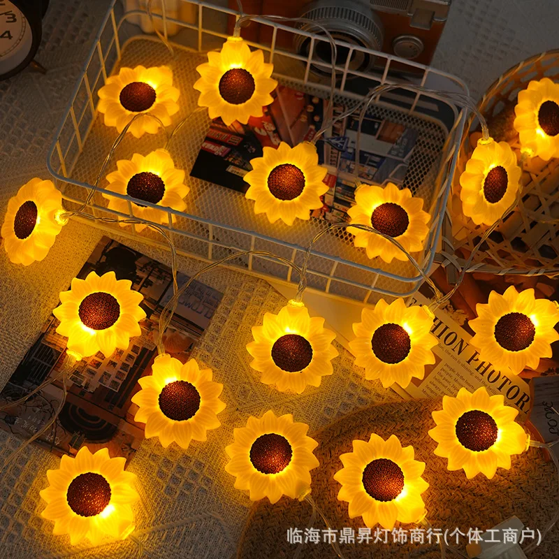 Solar sunflower light string creative led flash camping picnic christmas celebration ambient light decorative accessories