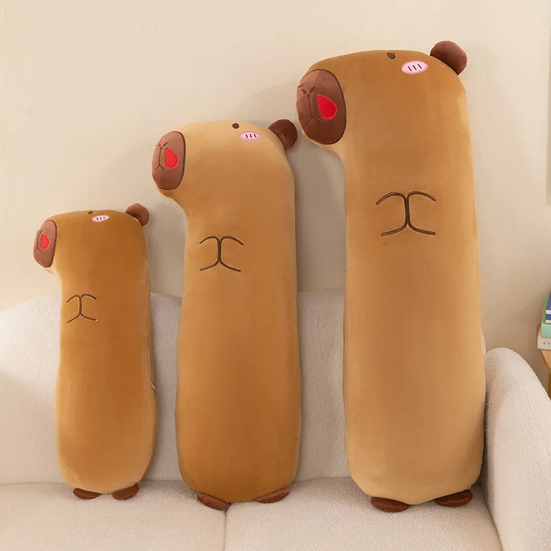 65/85/105cm Kawaii Capybara Plush Long Pillow Toys Sleeping Pillow Soft Cartoon Stuffed Animal Capibala Dolls Kids Children Gift