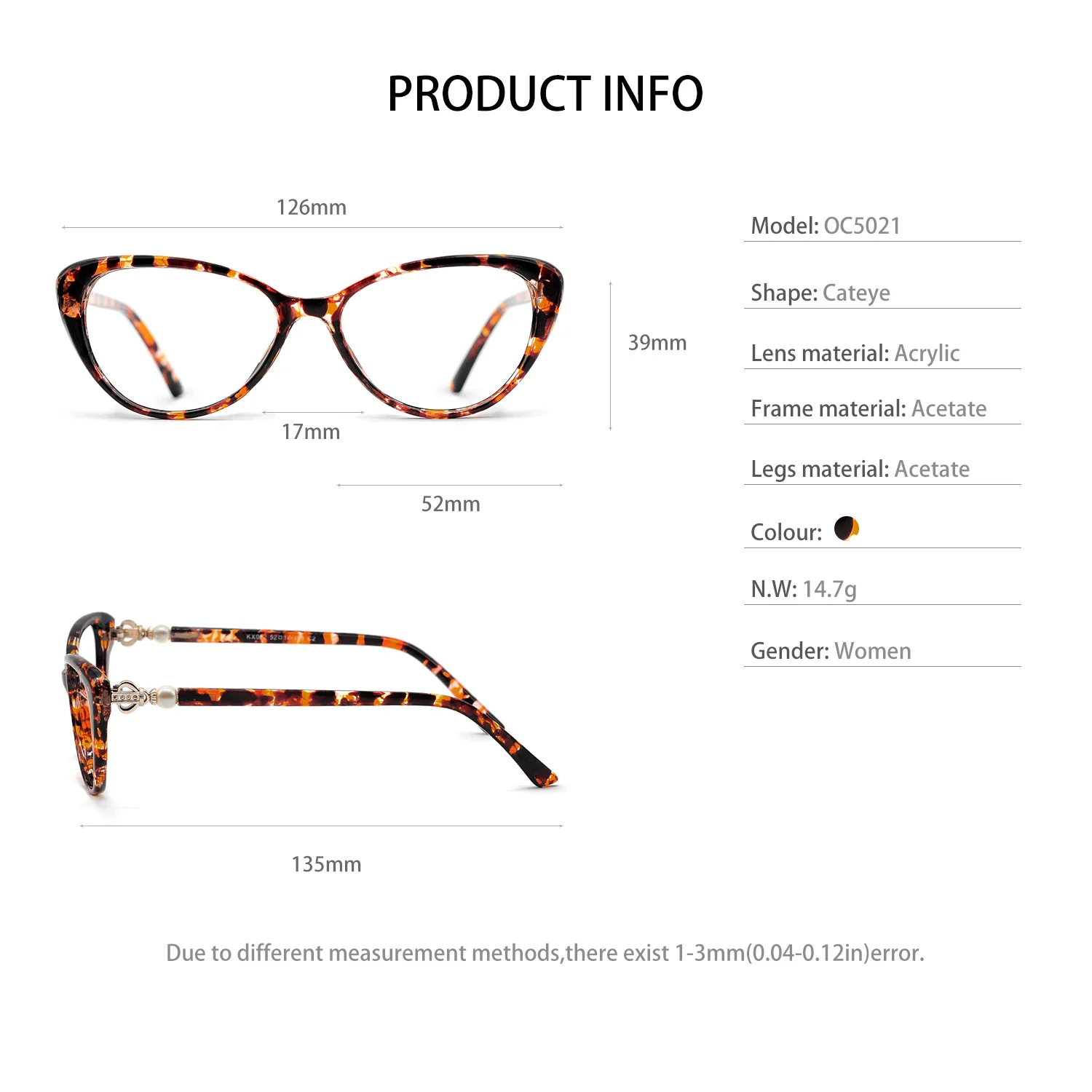 Katzenauge Presbyopie Brille wmoen klassischen Stil progressive Brille exquisite Design Leser verschreibung pflicht ige optische Brille Rahmen – Detail 6