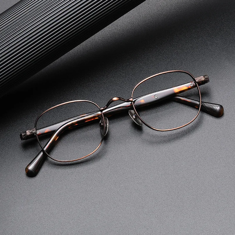 ALICIA New Fashion Retro Round Full Frame Widened Design Ultra Light Alloy Eyewear  Optical Prescription Frames Man Woman