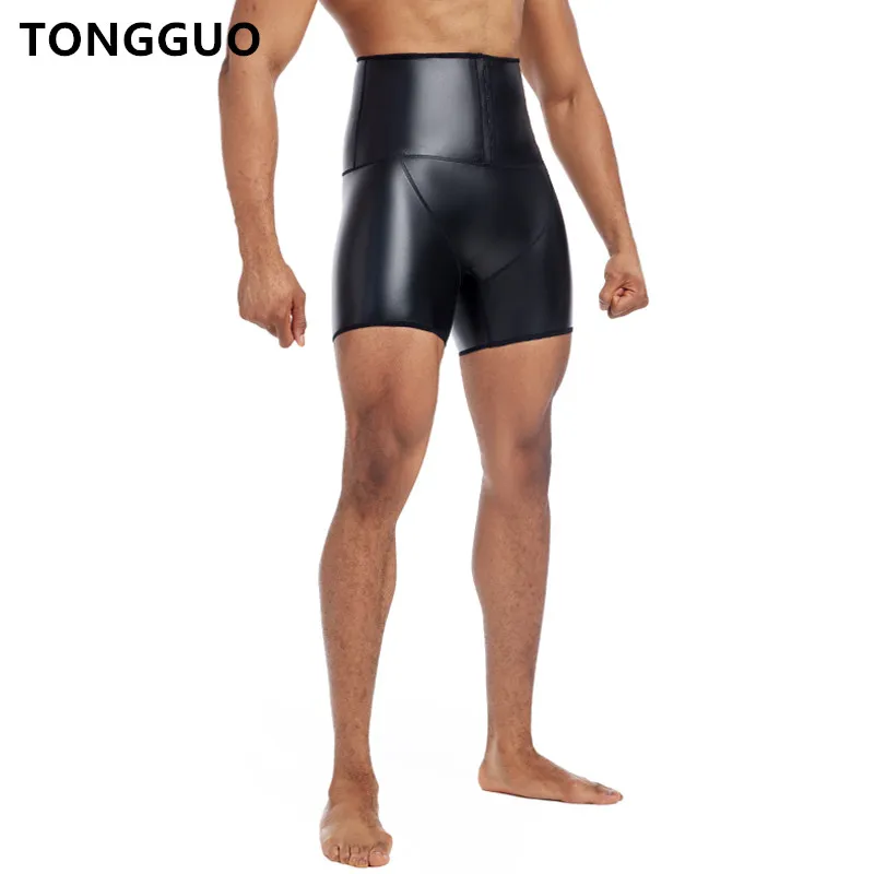 

Новый стиль, тонкие эластичные кожаные брюки для фитнеса, формирователи тела, тренажер для талии, высокая талия, живот, 3 крючка, компрессионные кожаные шорты