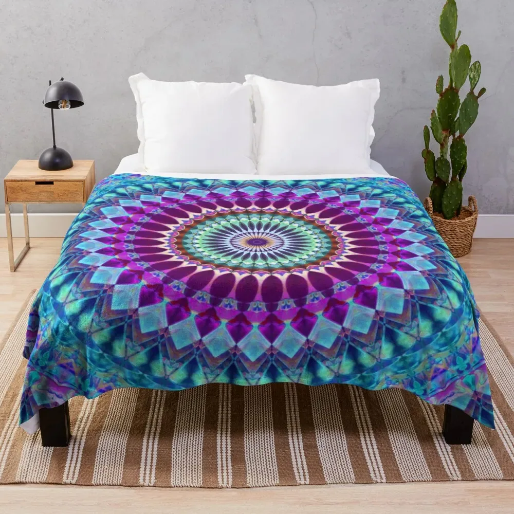 Bohemian Mandala Flannel Blanket Office Nap Blanket Air Conditioning Throw Bedroom Guest Sofa Blanket Queen King Winter Bedsheet