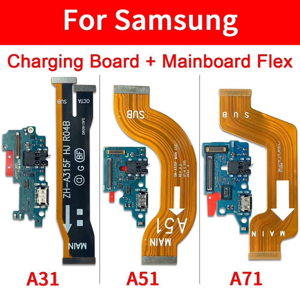 USB Port Charger Dock Plug Main Board Motherboard Connector Charging Flex Microphone Board For Samsung A11 A21 A31 A41 A51 A71