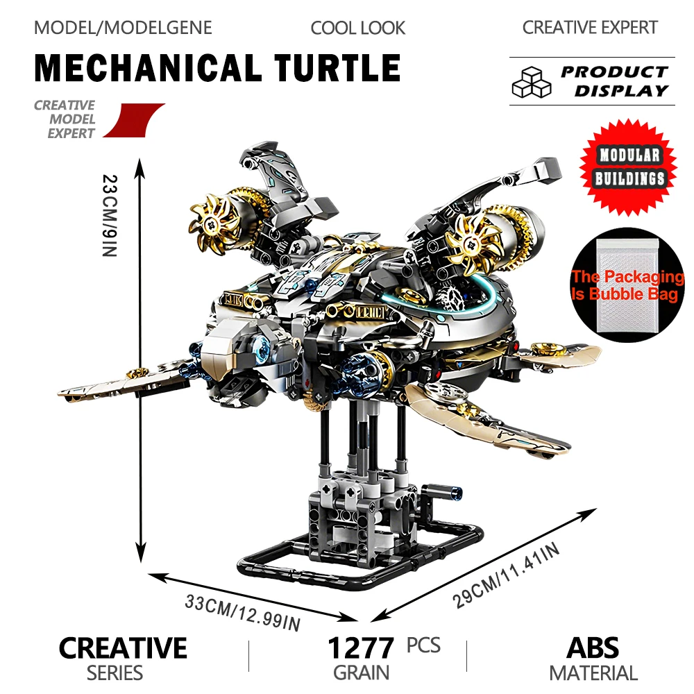 

Механический конструктор-черепаха: реалистичная сборная модель подводного животного, игрушка из кирпичиков для самостоятельной сборки, декор для дома
