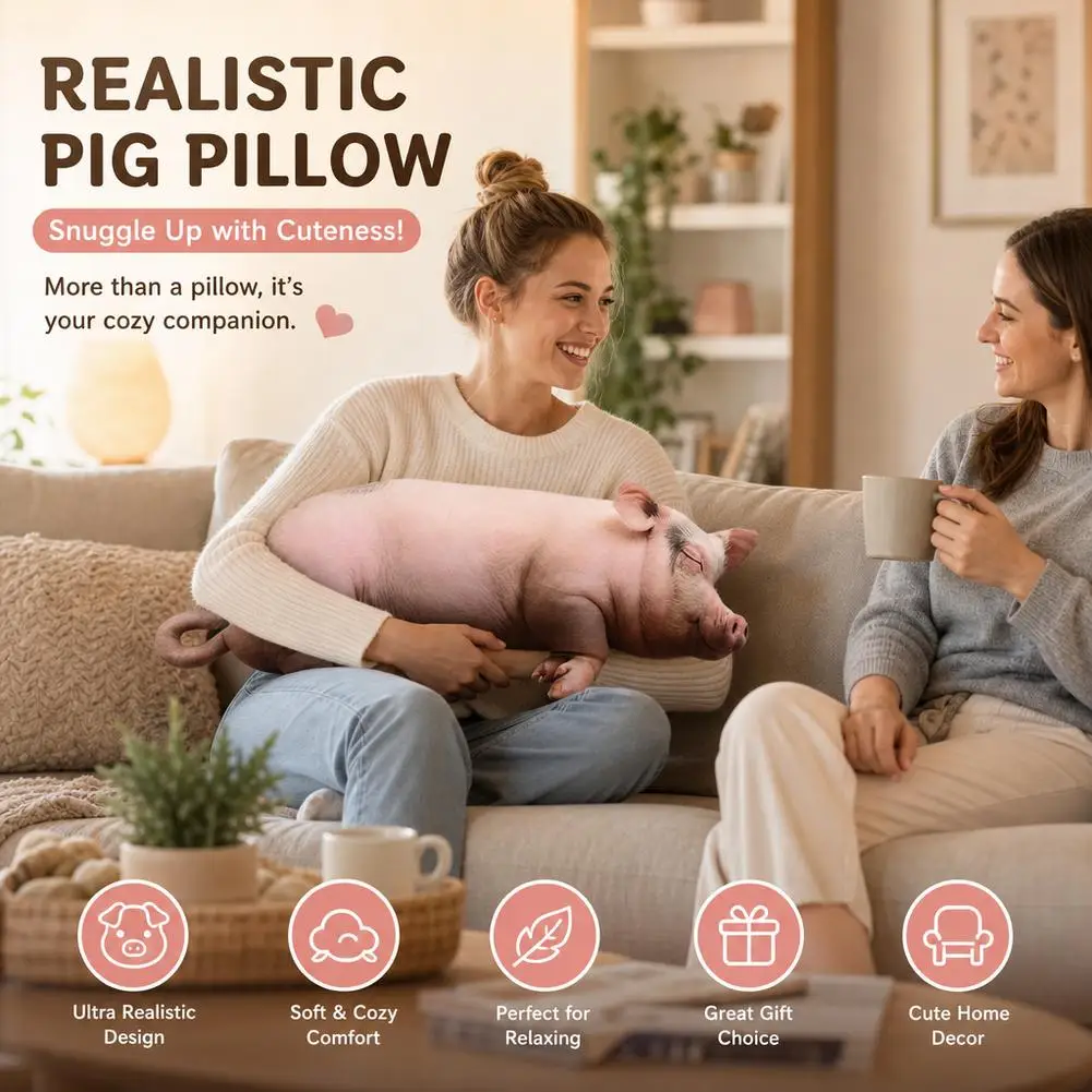 Lifelike Sleeping Pig Dog Cat Plush Toy Sound Realistic 3D Animal Pillow Soft Stuffed Doll Bed Sofa Car Decor Kids Funny Gifts