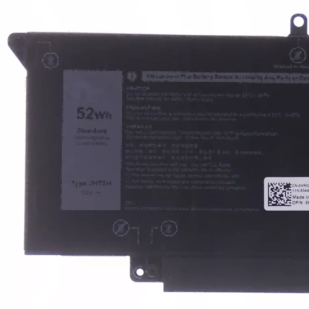 JHT2H Laptop Battery for Latitude 7310 7410 series 04V5X2 0HRGYV 0WY9MP Y7HR3 7.6V 52Wh/6500mAh