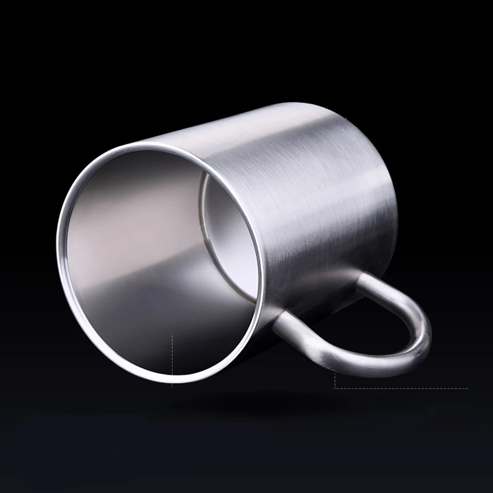 

Stainless Steel Handle Smooth Flat Bottom Non Beer Water Juice Coffee Mug Glass Stainless Steel Water Cup Coffee