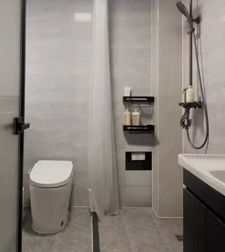 Stainless Steel Recessed Bathroom Shelf, Wall Mounted Toilet Storage with Hidden Trash Can & Niche Cabinet