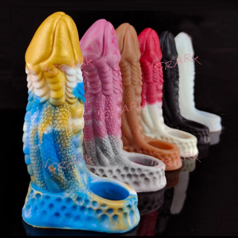 6.8 In Silicone Dragon Penis Extender Sleeve Vagina Stimulate Strap Cock Delayed Ejaculation Condom Adults Sex Toys For Men Gay