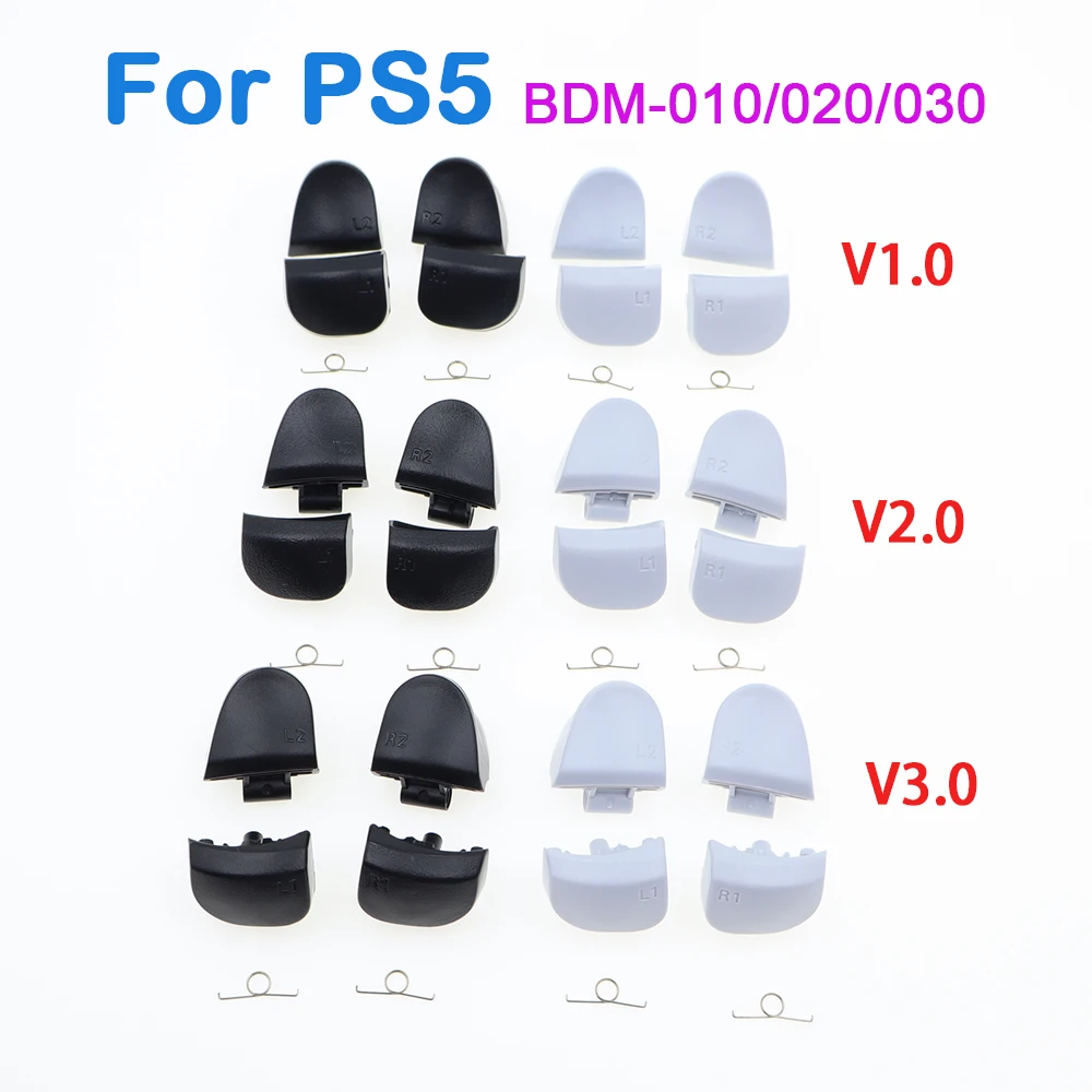 Replace Black White R1 L1 R2 L2 Game Triggers Buttons with Spring For PS5 V1.0 V2.0 V3.0 BDM-010 BDM-020 BDM-030 Controller