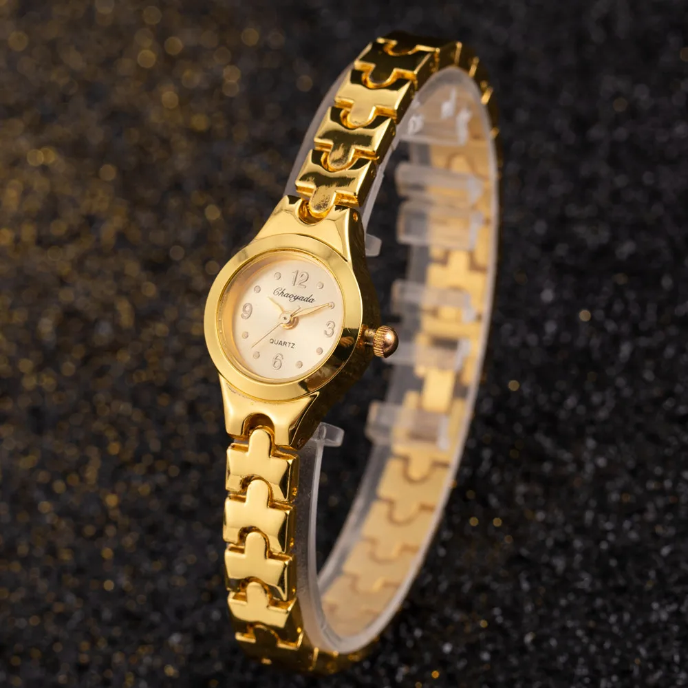 Luxury Women Watch Rhinestone Gold Bracelet High Quality Classic Stainless Steel Watches Quartz Women Wristwatch Gift for Woman