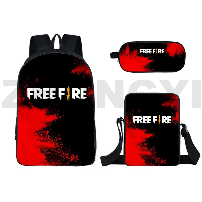 3D Free Fire Garena Game School Backpack for College Students Teenager Anime Free Fire Backpack Men Laptop Back Pack 3 Pcs/set