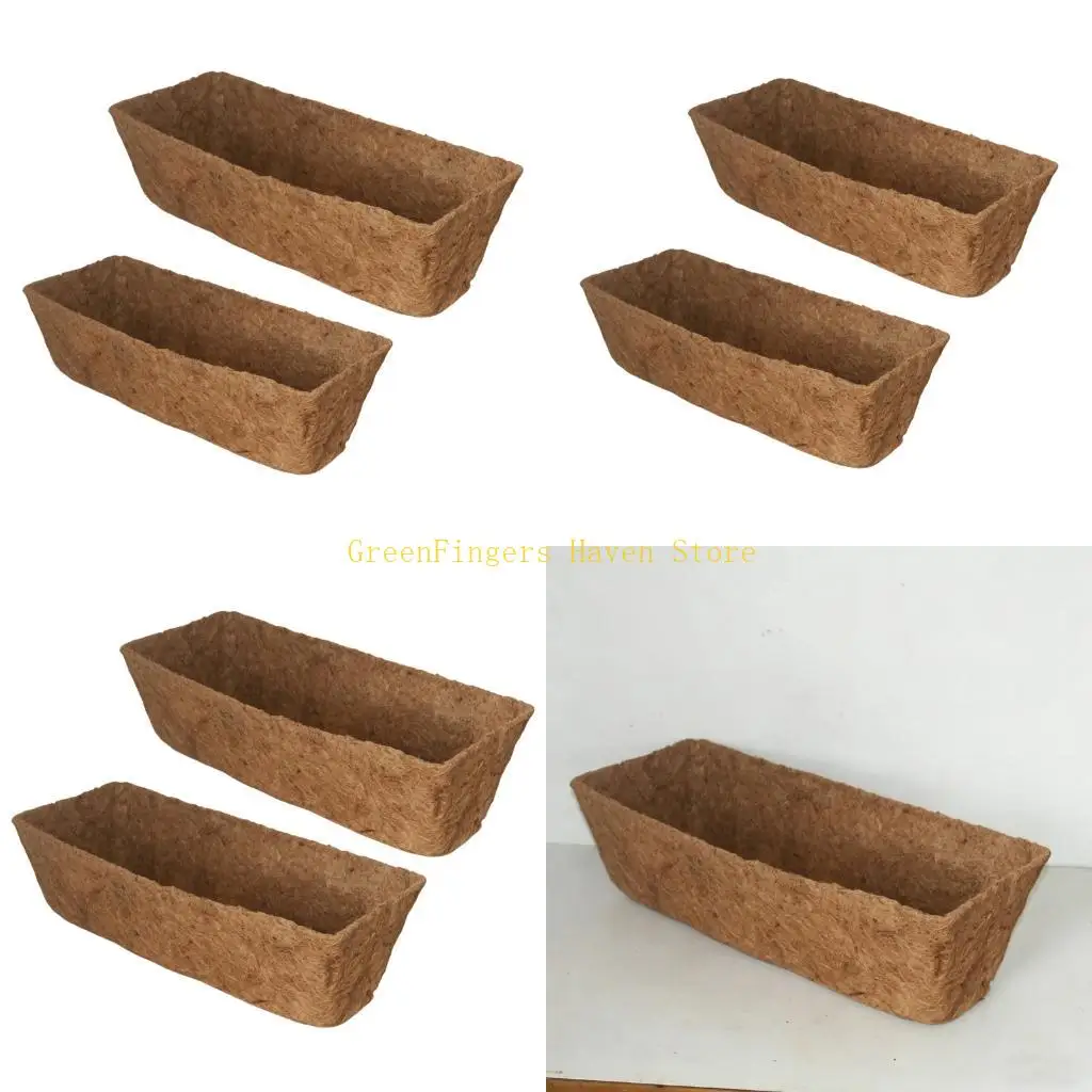 F68D 2Pcs Natural Coconuts Fiber Liner Breathable Coconuts Husk Liners For Window Boxes