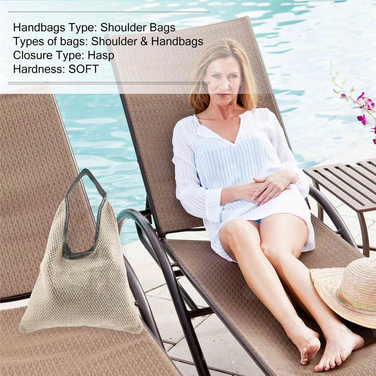 ABQR, bolsos de hombro a la moda para mujer, bolso de paja tejido de mimbre, bolsos de diseñador, bolso de mano de gran capacidad, bolso de playa de verano para mujer, color caqui