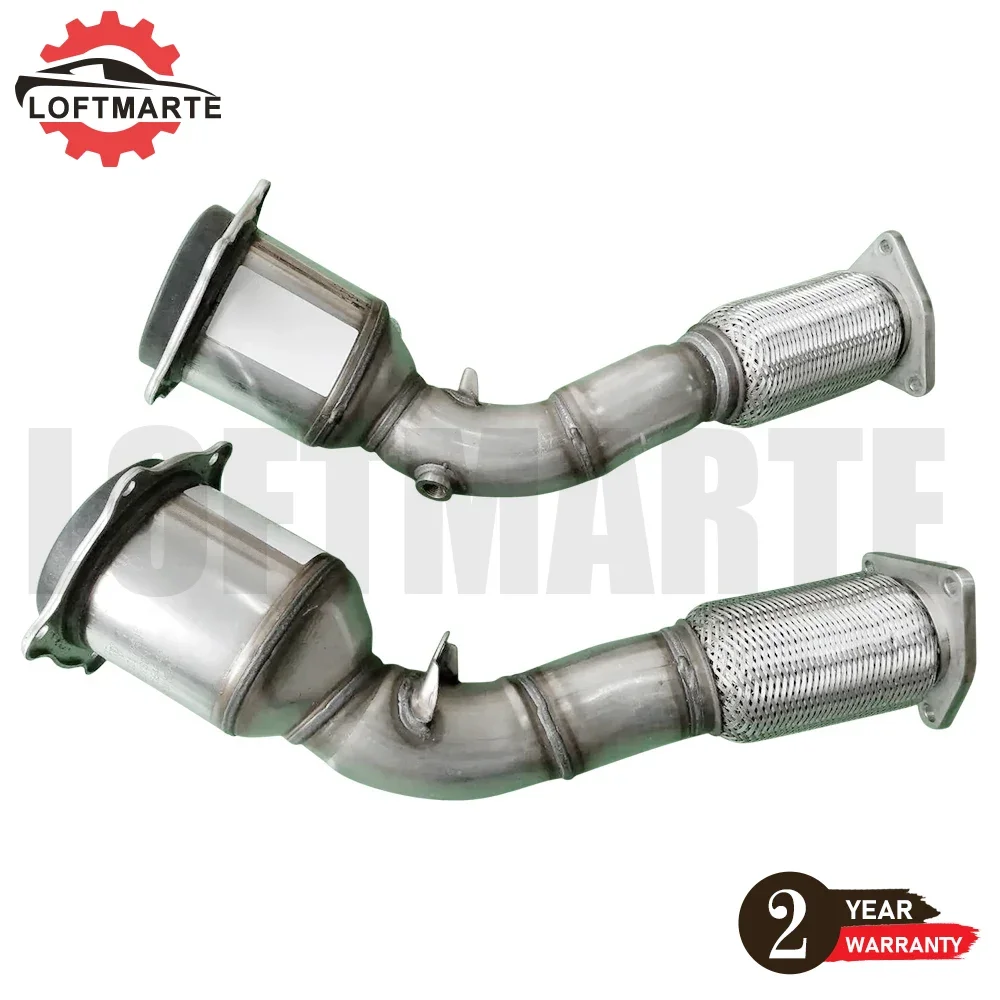 955113021CX 955113022CX Pair Front Left Right Catalytic Converter for Porsche Cayenne 4.8L V8 2007-2010 Without turbocharger