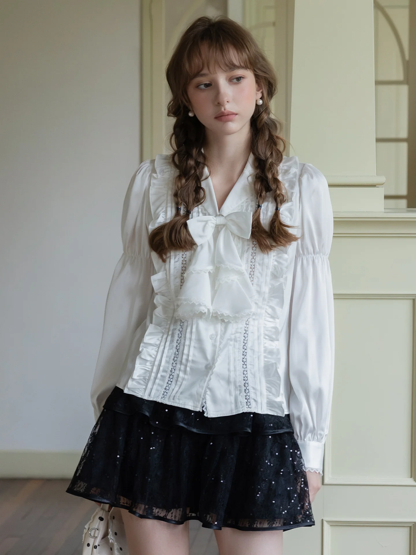 레트로 스타일 레이스 속이 비치는 실크 셔츠 여성용 버 - Silk Blouse 리뷰 및 가격